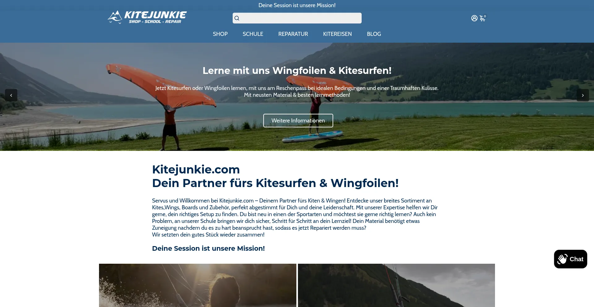 Website screenshot of Kitejunkie.com