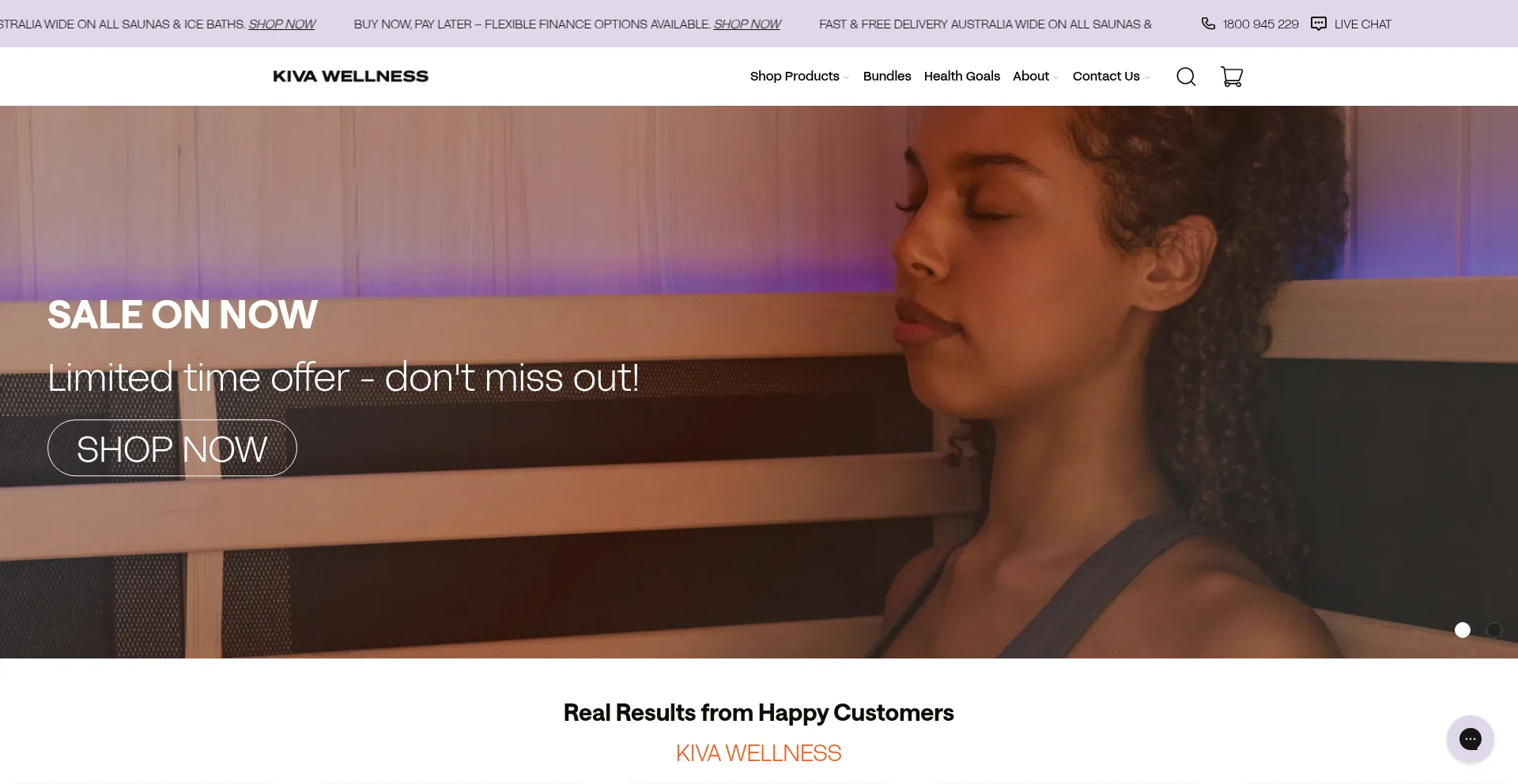 Website screenshot of Kivawellness.com.au