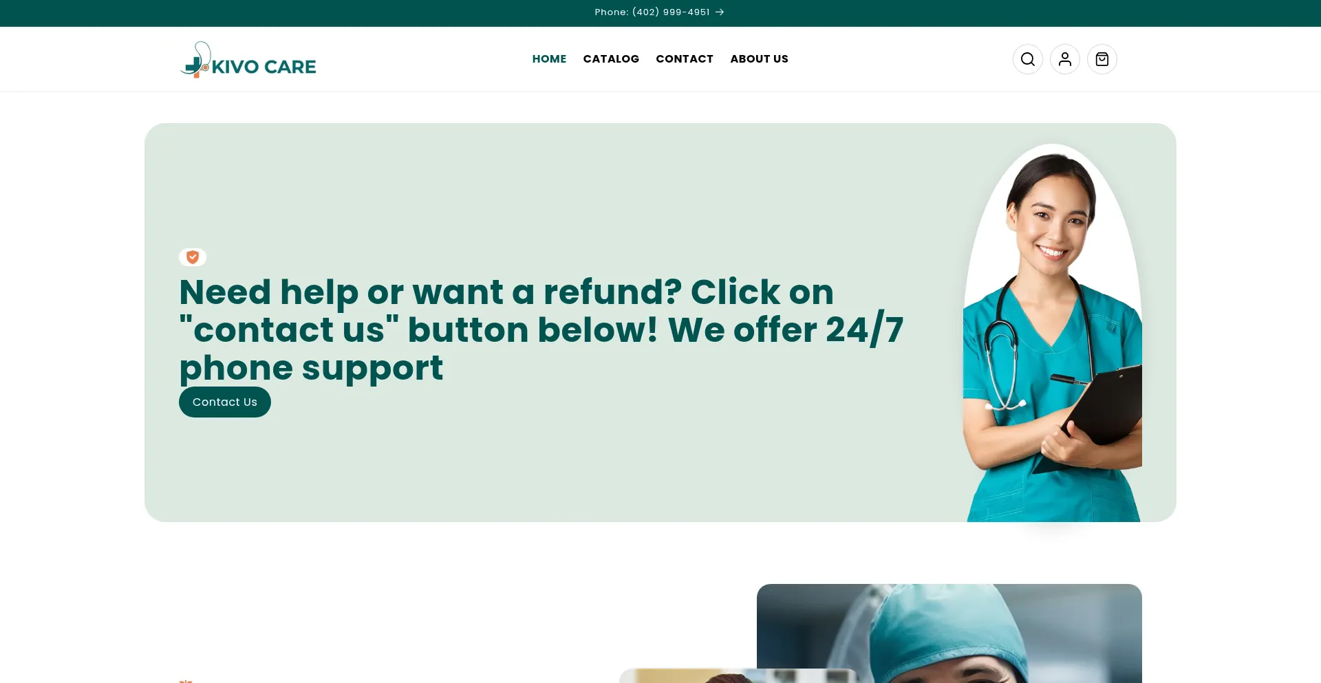 Website screenshot of Kivocare.com