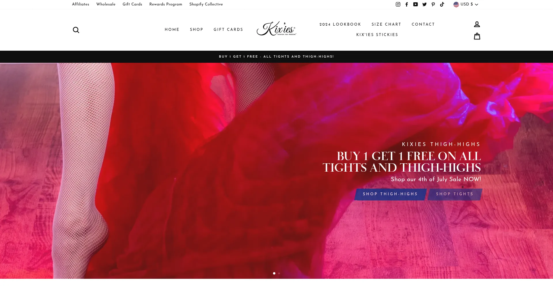 Website screenshot of Kixies.com