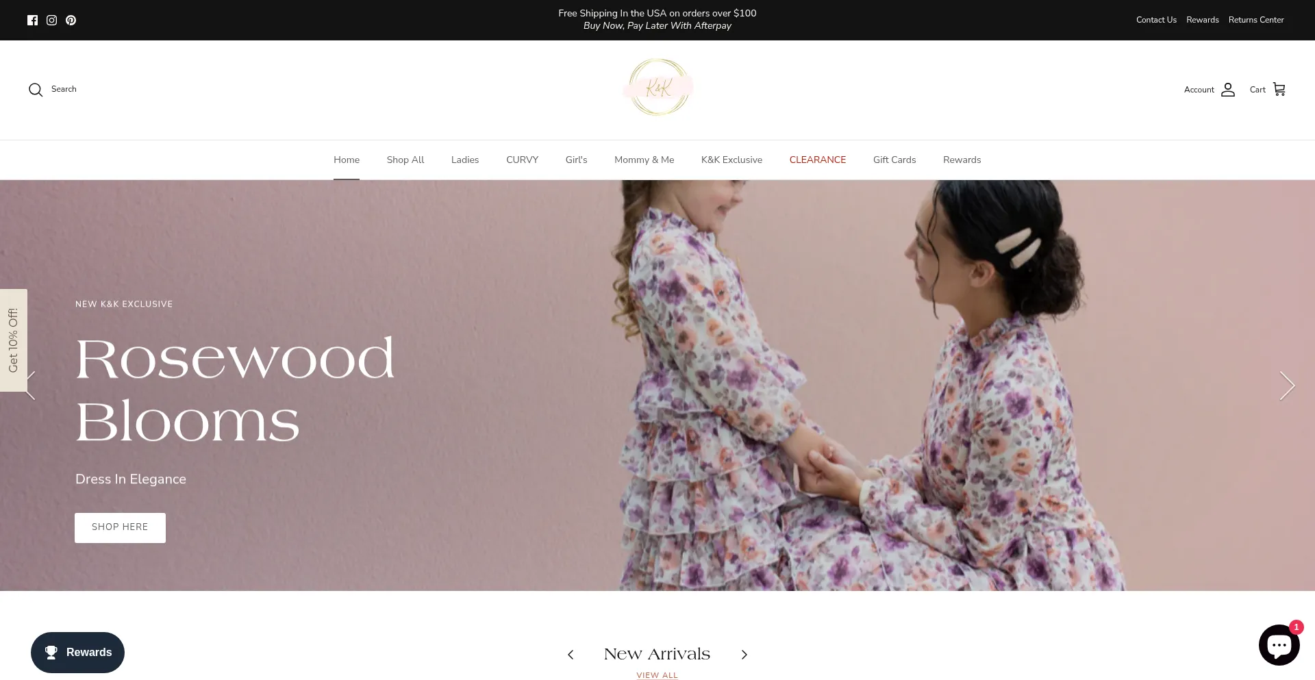 Website screenshot of Kkboutique21.com