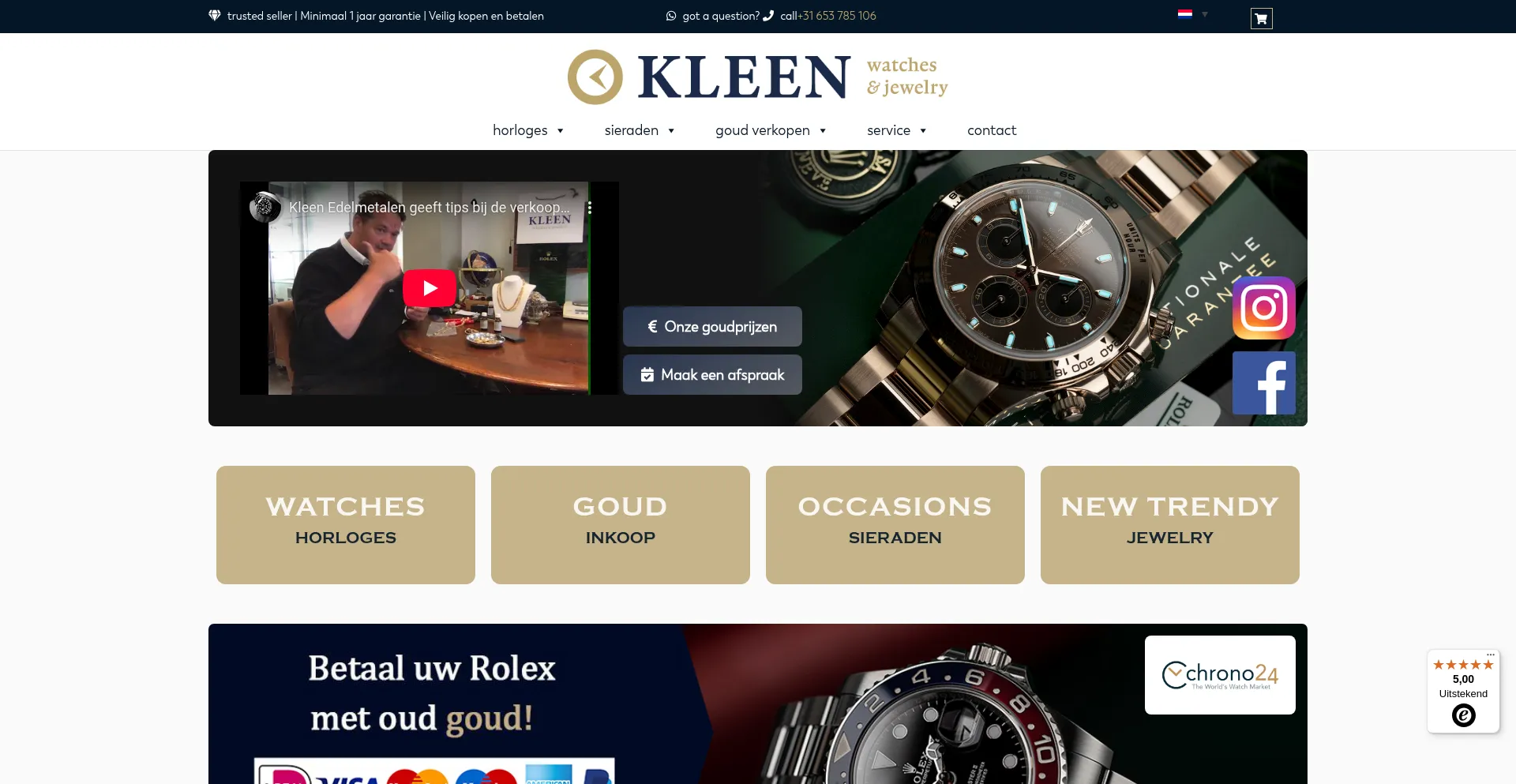 Website screenshot of Kleenedelmetalen.nl