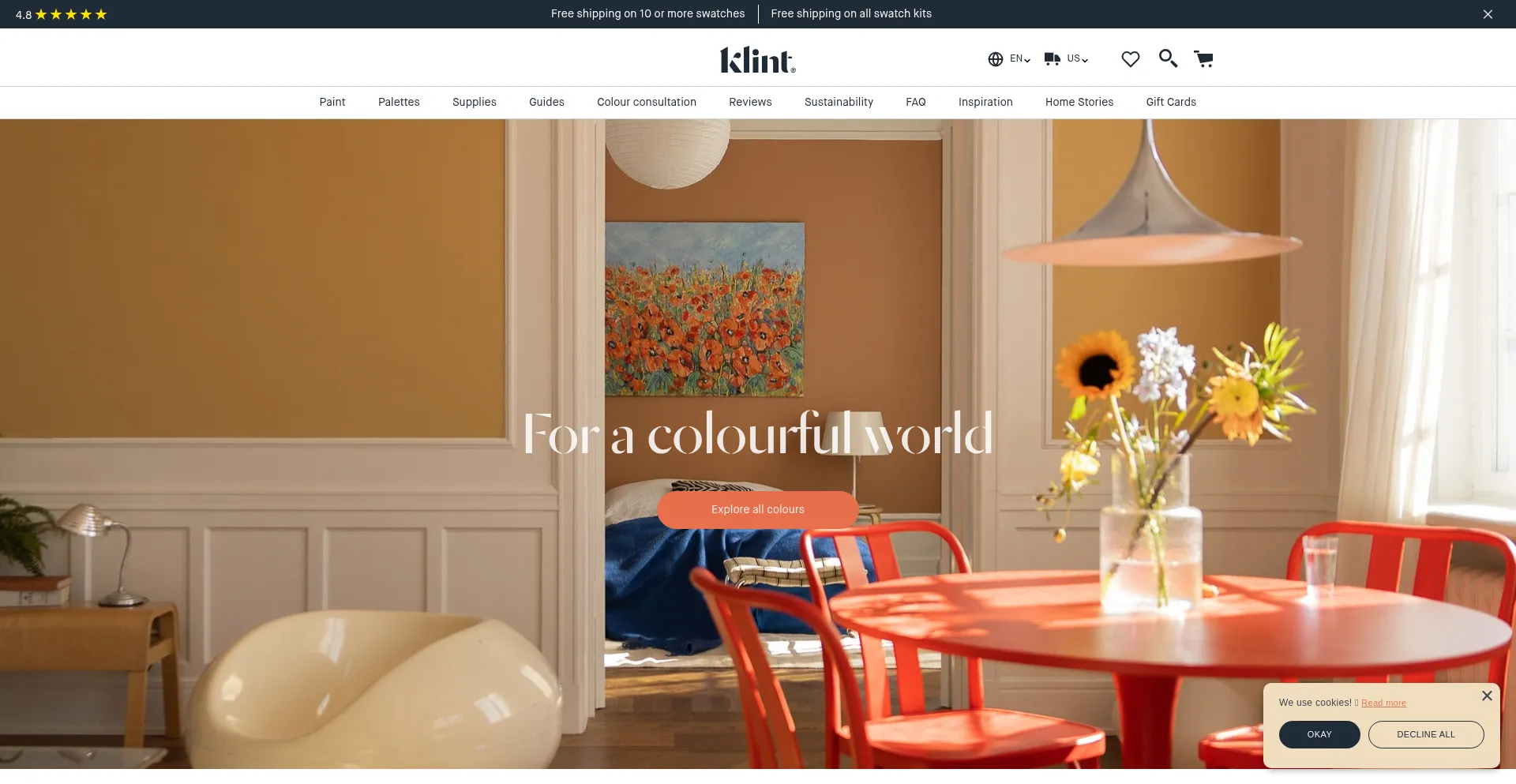Website screenshot of Klint.com