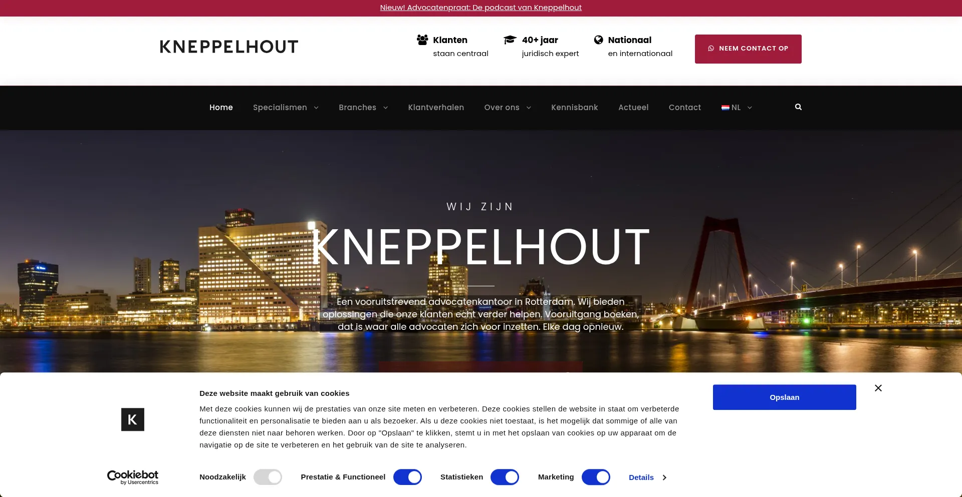 Website screenshot of Kneppelhout.nl