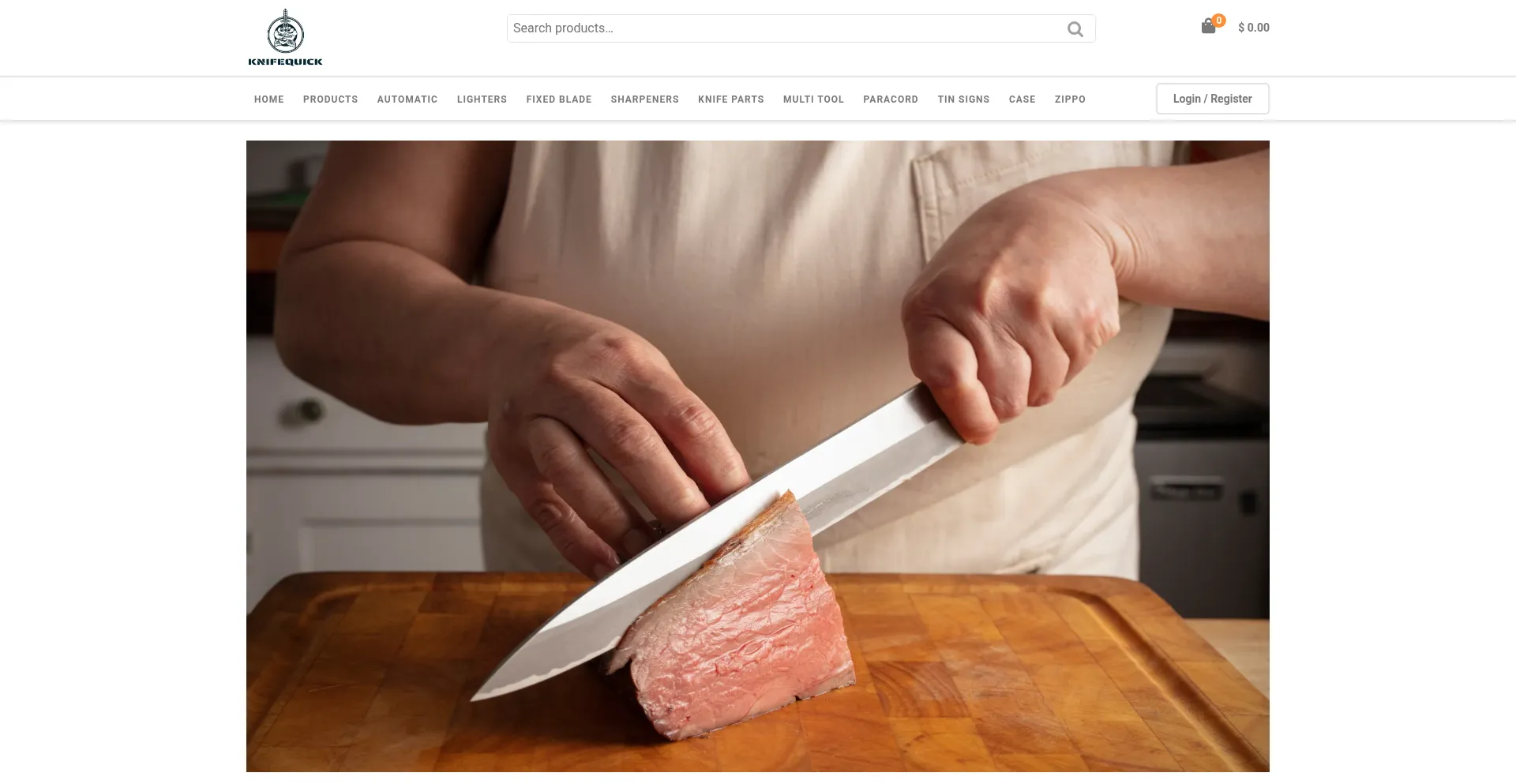 Website screenshot of Knifequick.com