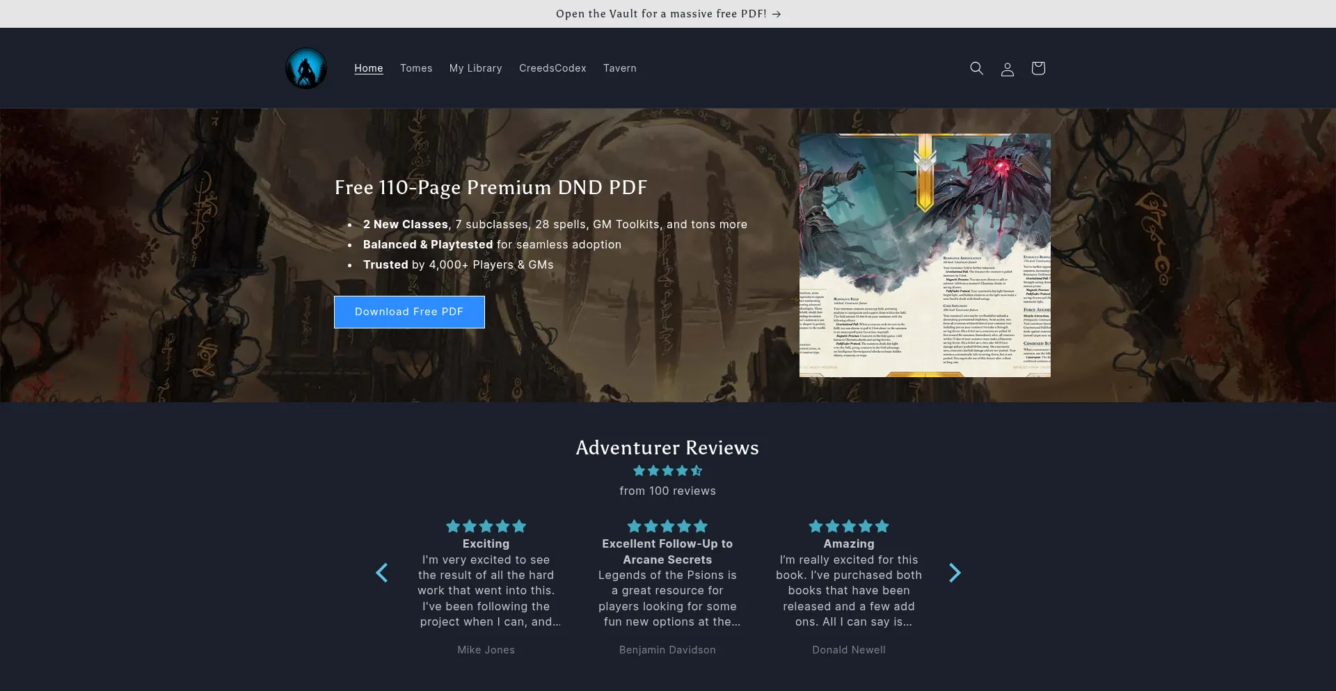 Website screenshot of Knightvisioncreative.com