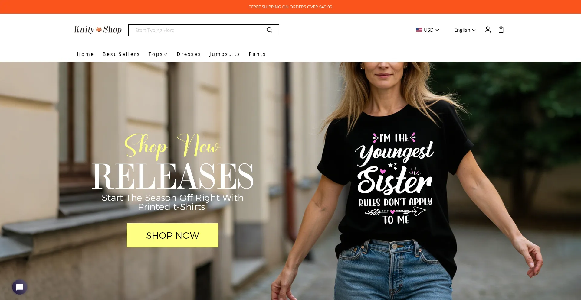 Website screenshot of Knityshop.com
