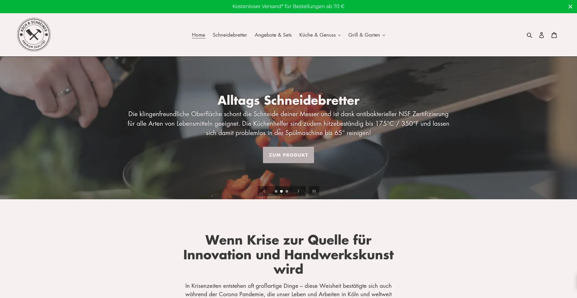 Website screenshot of Kochundschreiner.de
