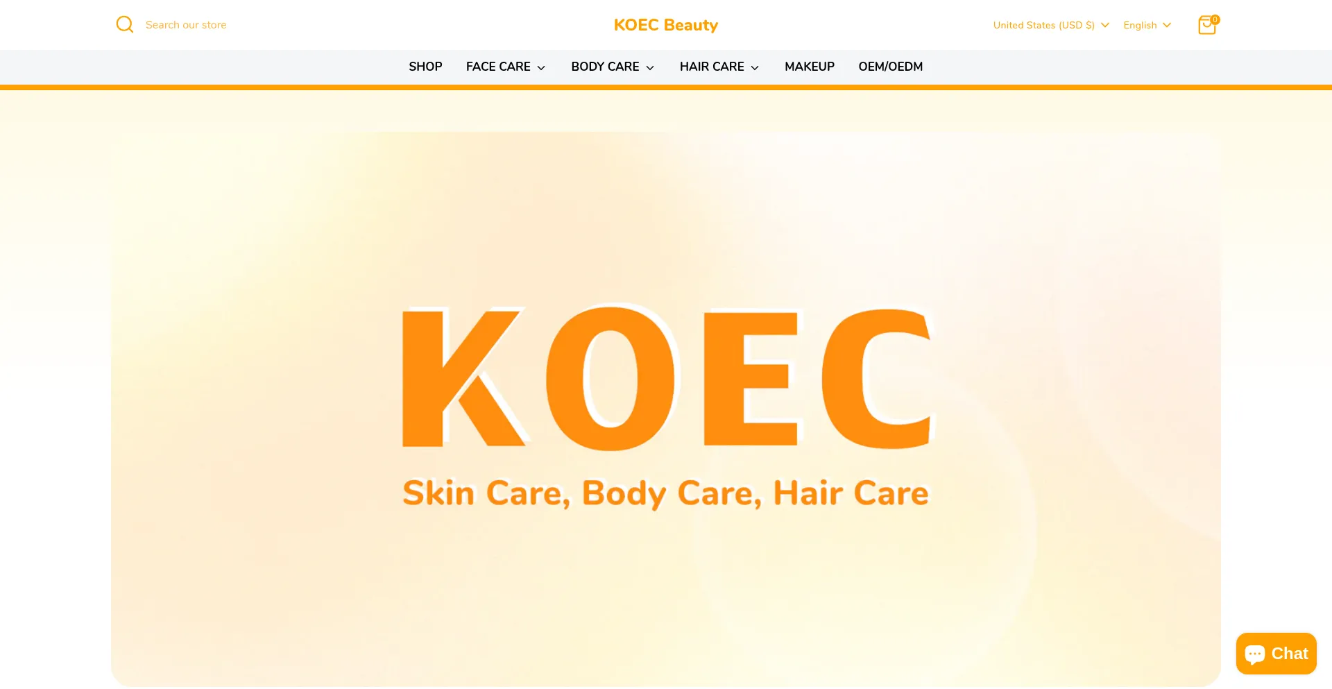 Website screenshot of Koecbeauty.com