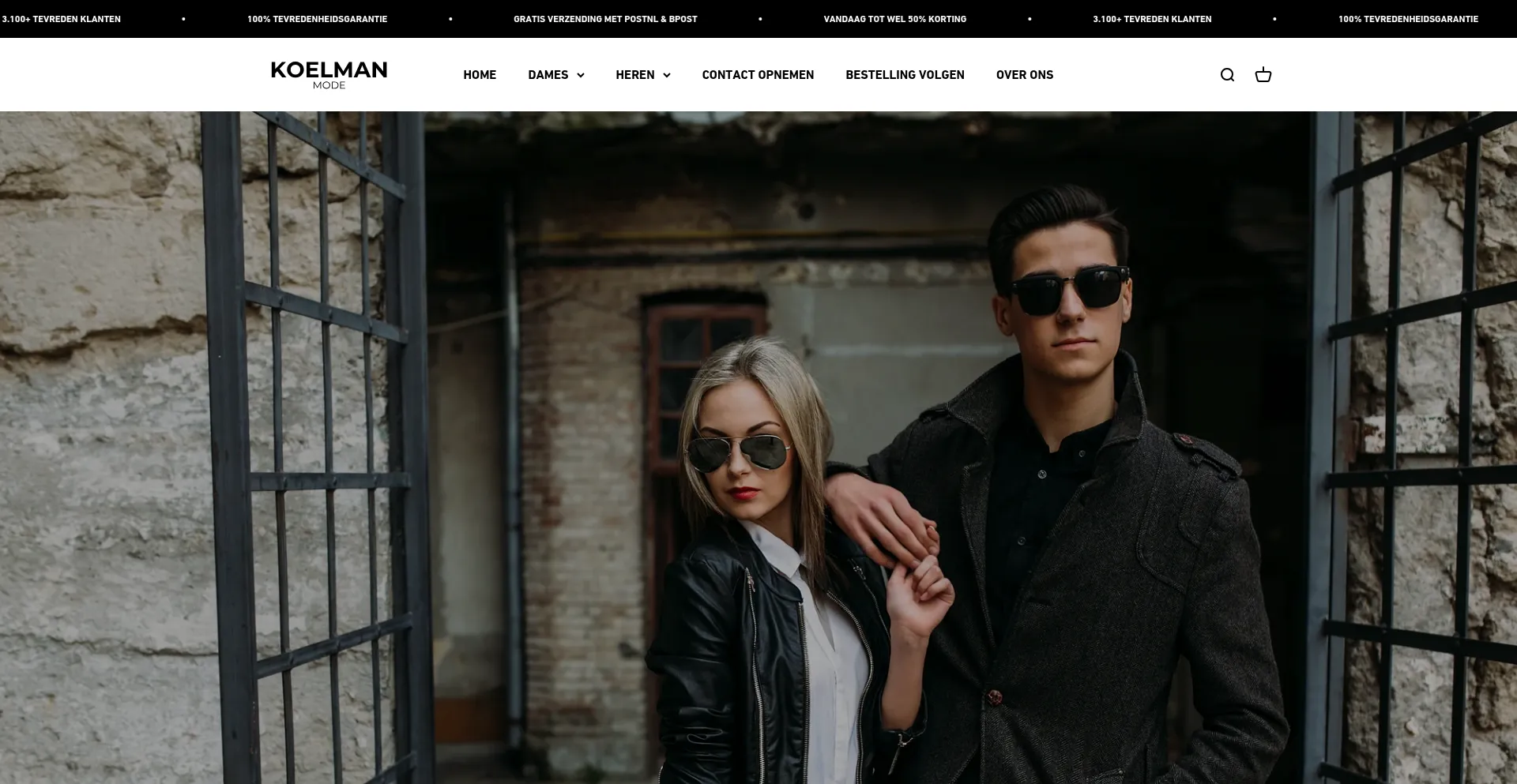 Website screenshot of Koelmanmode.nl