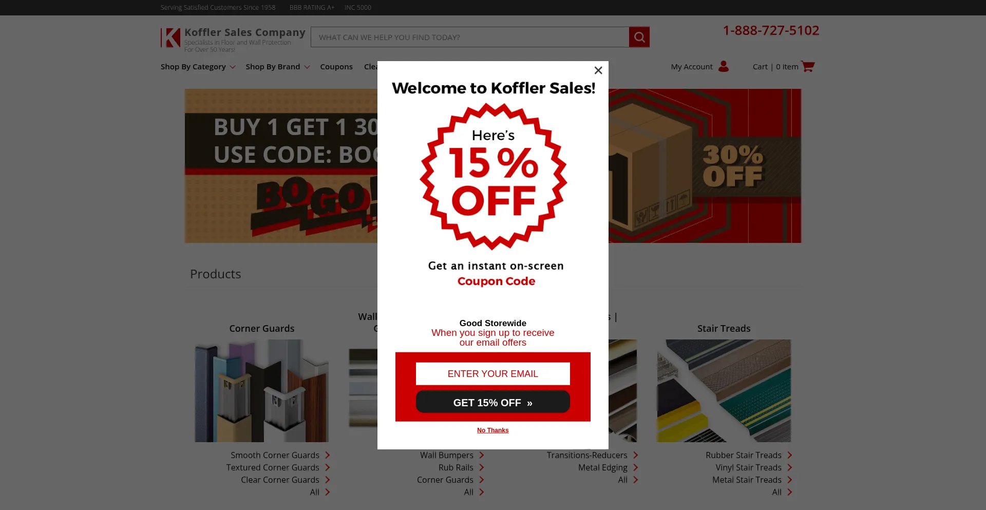 Website screenshot of Kofflersales.com