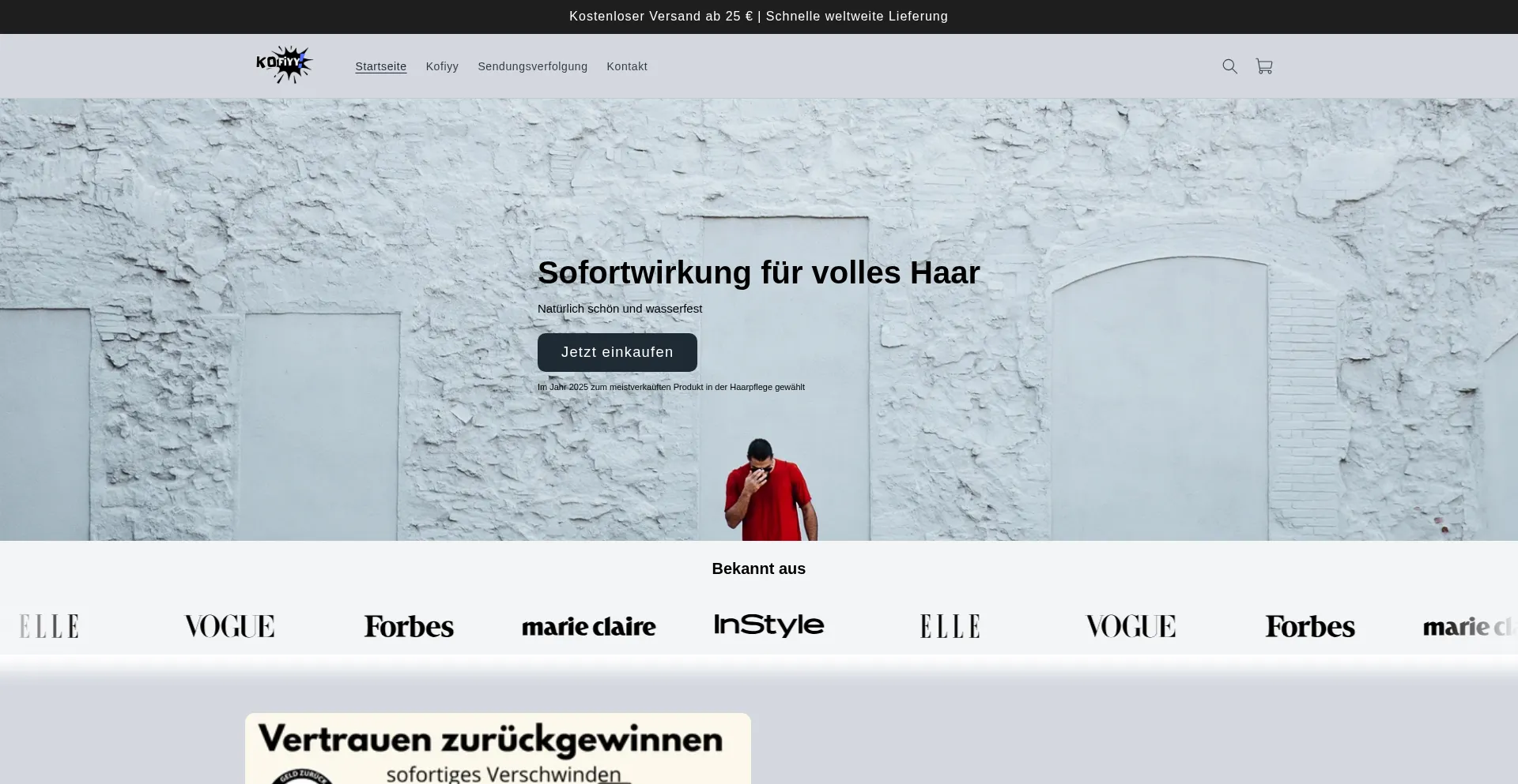 Website screenshot of Kofiyy.com