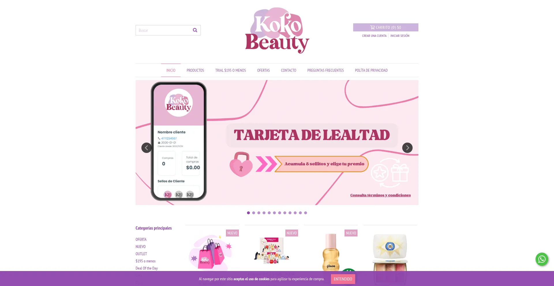 Website screenshot of Kokobeautymx.com