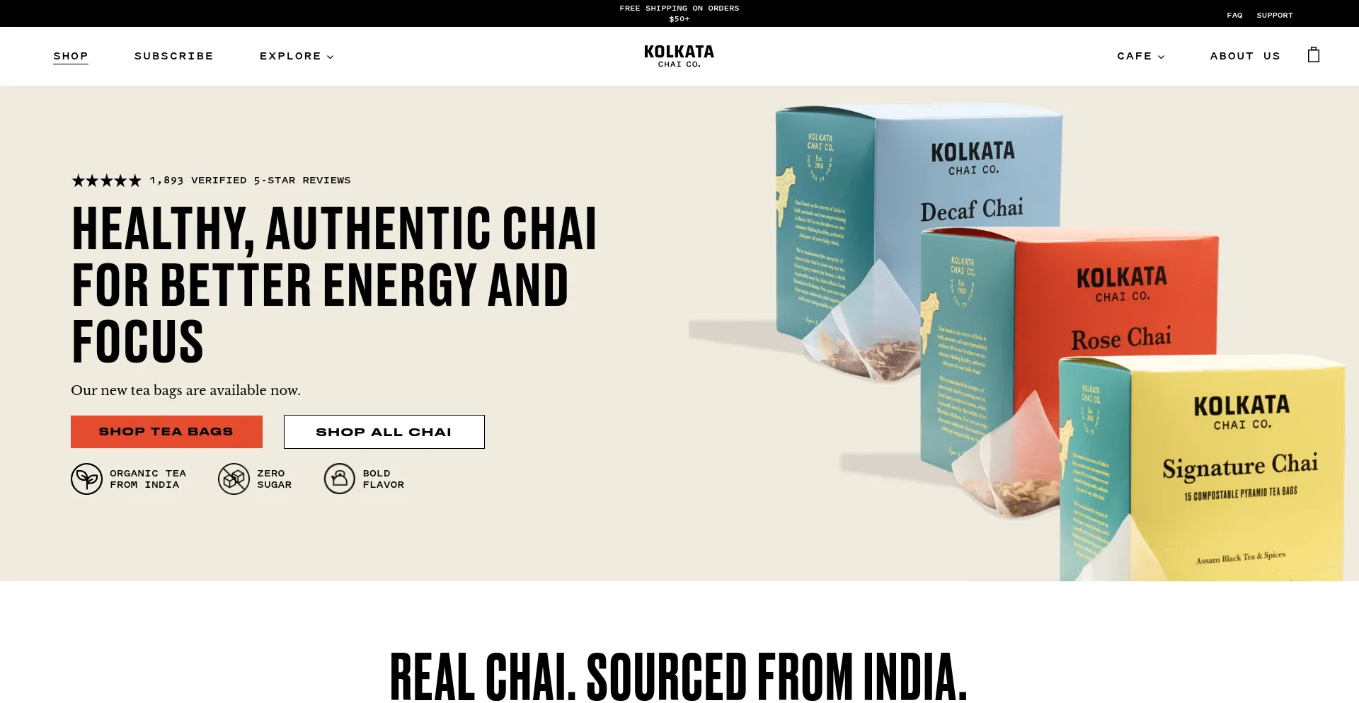 Website screenshot of Kolkatachai.co