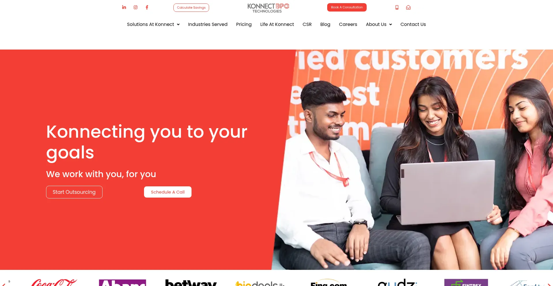 Website screenshot of Konnectbpo.com