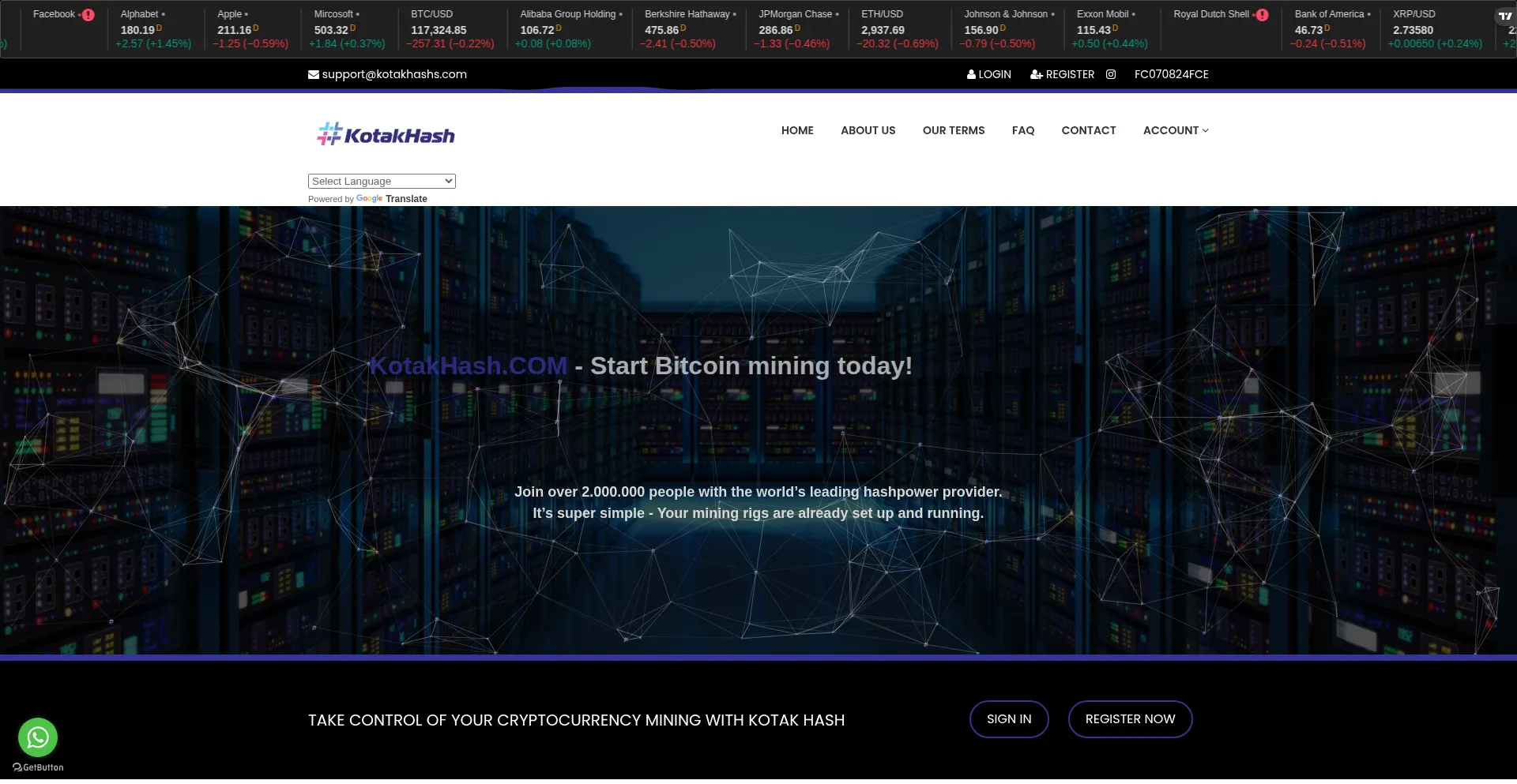 Website screenshot of Kotakhashs.com