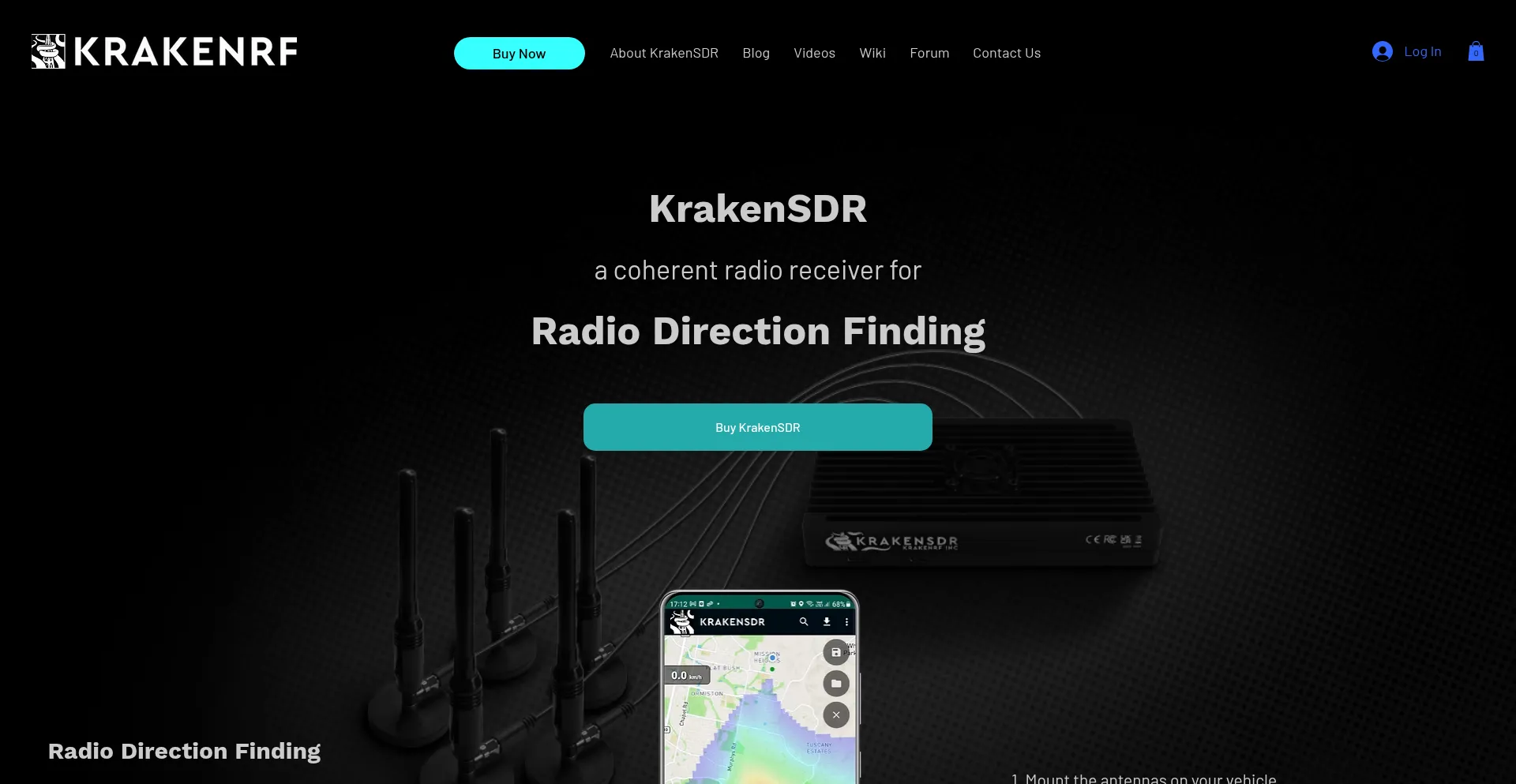 Website screenshot of Krakenrf.com