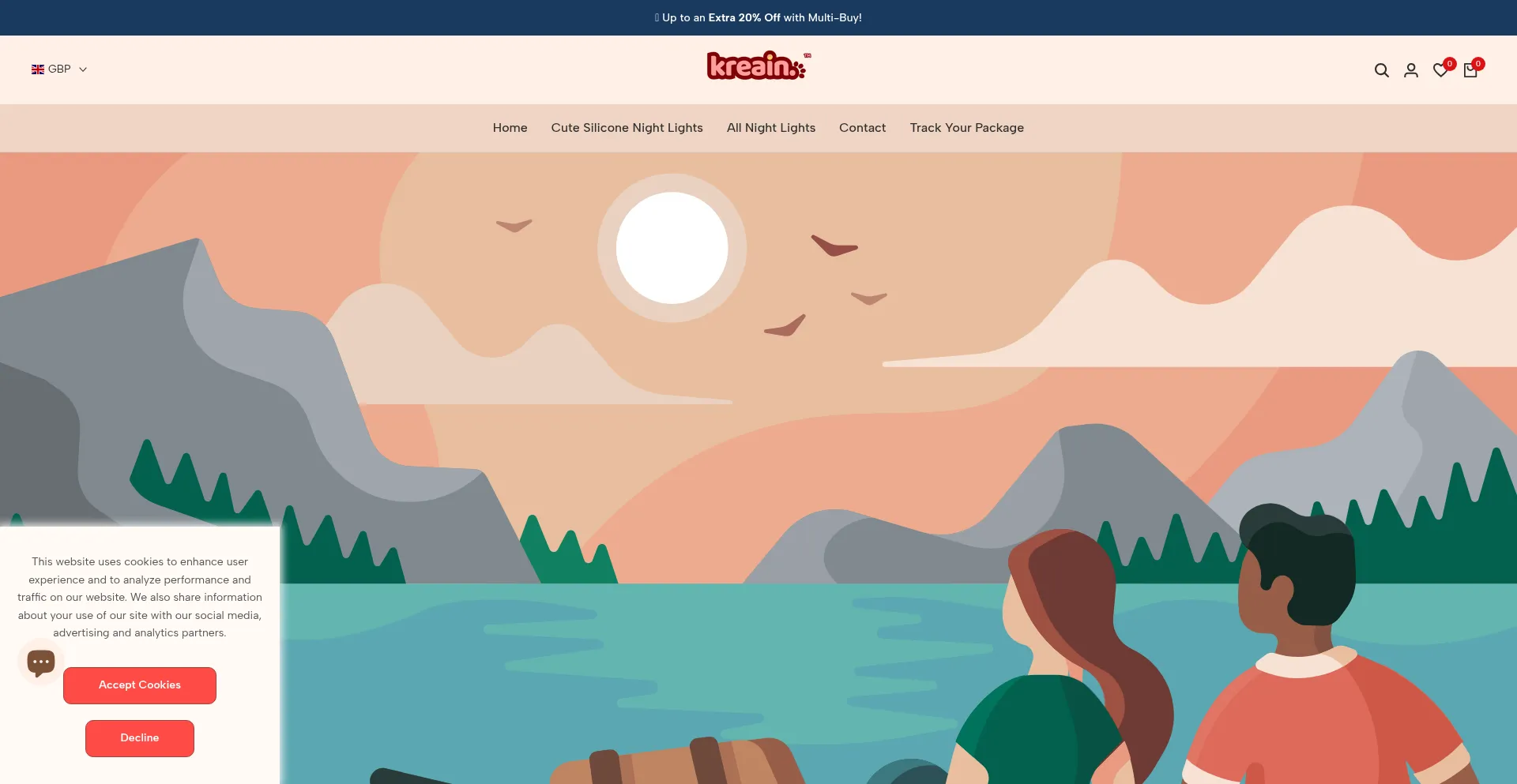 Website screenshot of Kreain.com