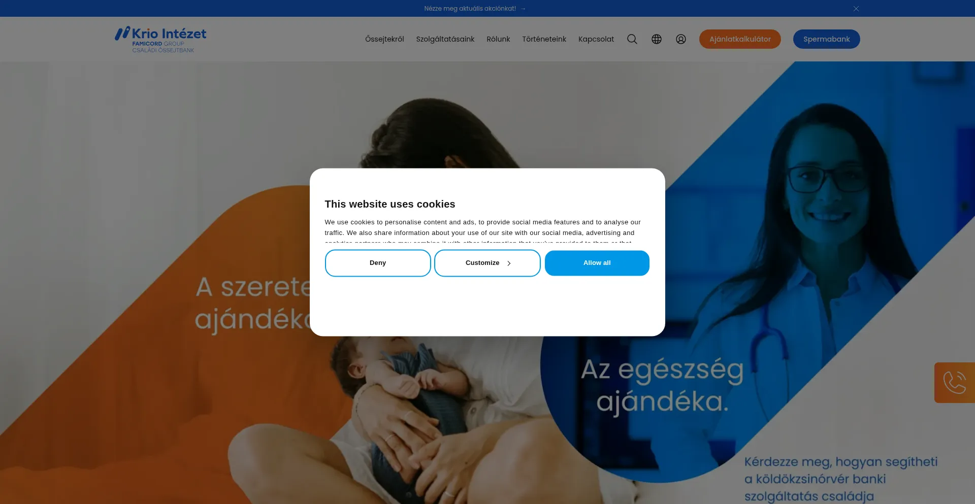 Website screenshot of Krio.hu