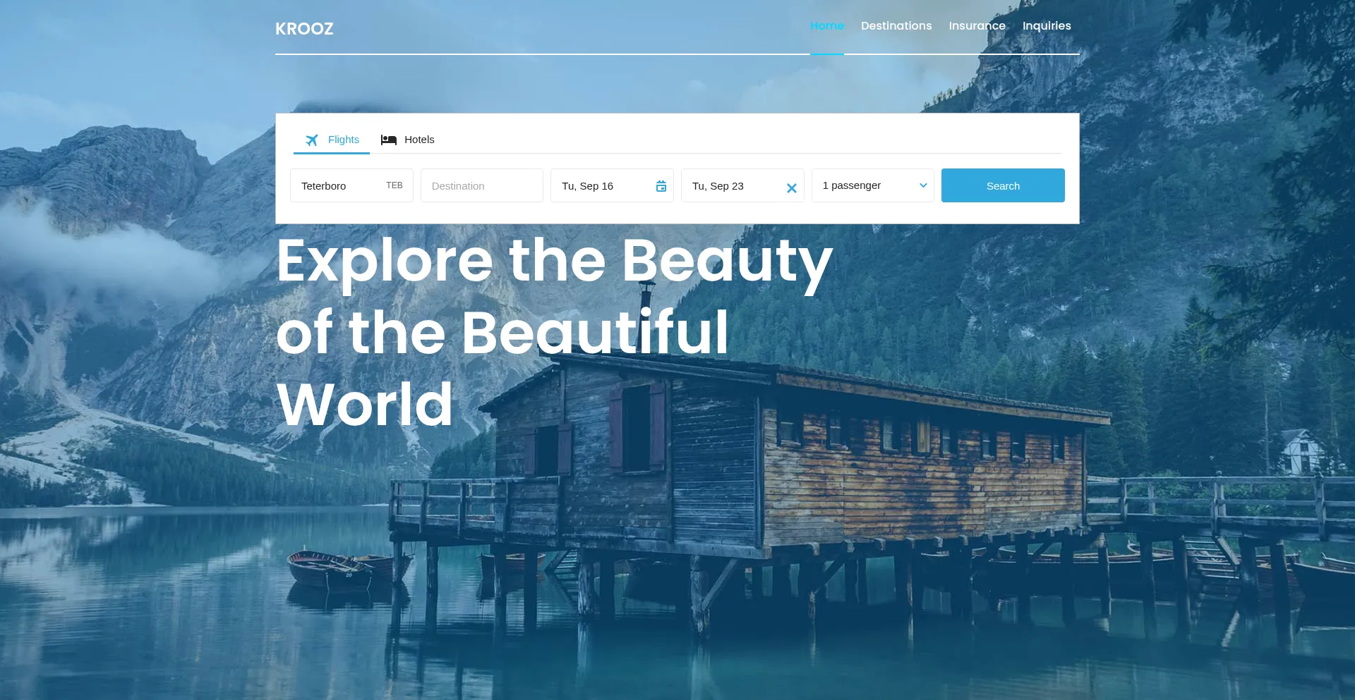 Website screenshot of Krooz.com