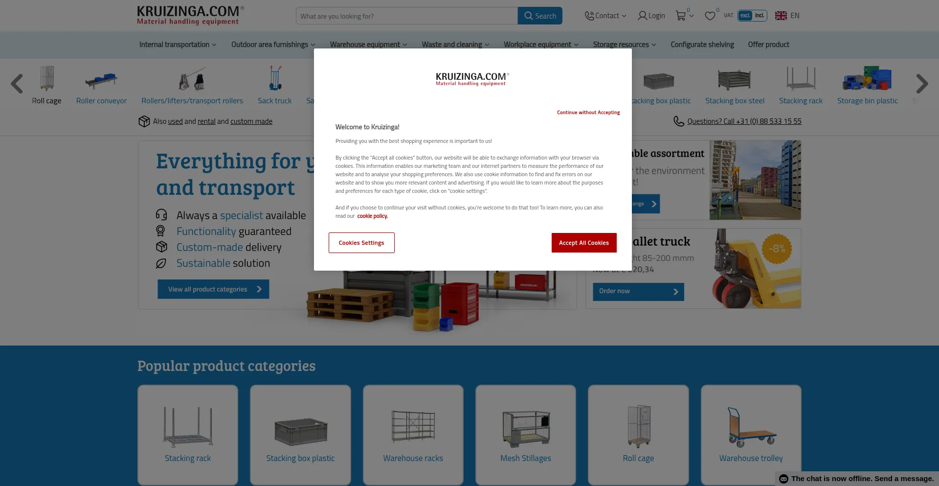 Website screenshot of Kruizinga.com