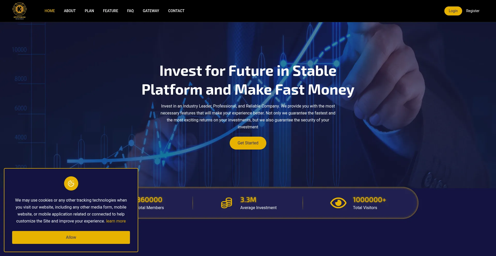 Website screenshot of Kryptobani.com