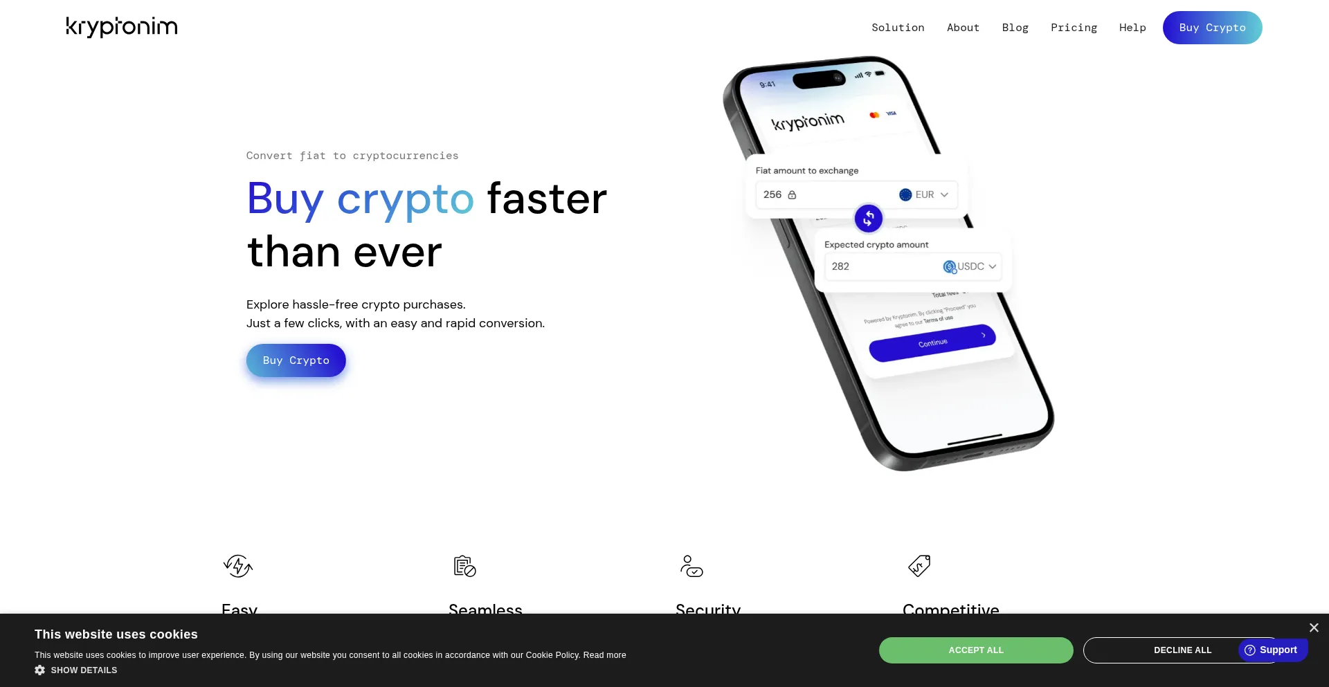 Website screenshot of Kryptonim.com
