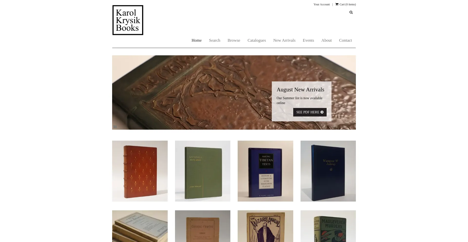 Website screenshot of Krysikbooks.com