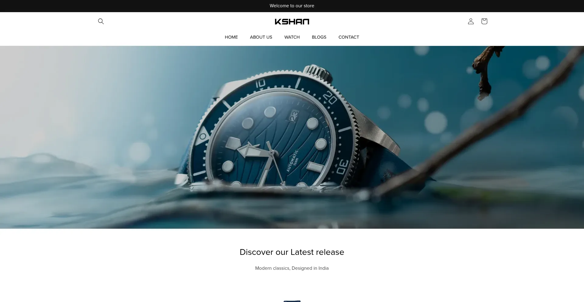 Website screenshot of Kshanwatches.com