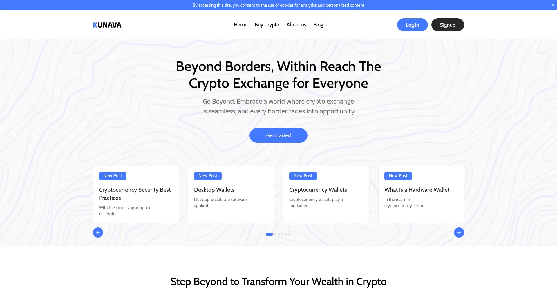 Website screenshot of Kunava.io