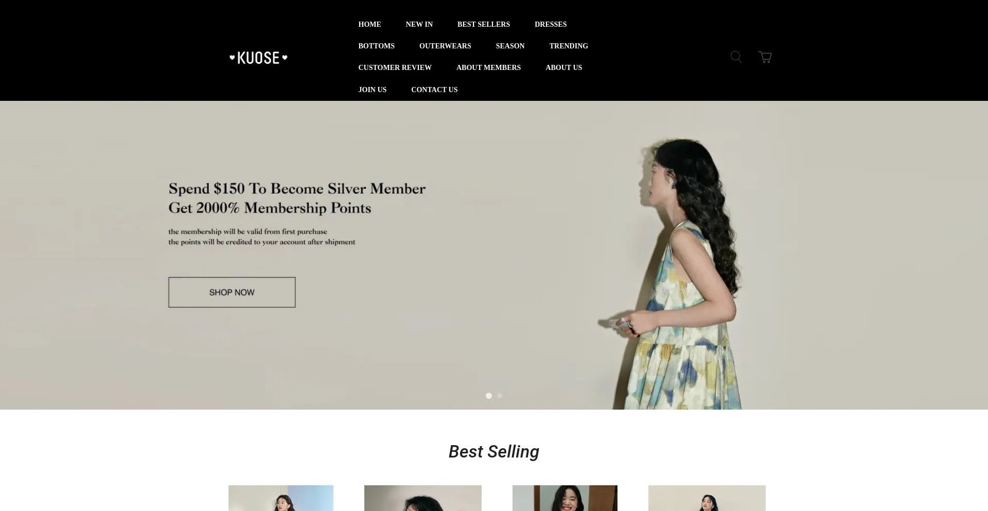 Website screenshot of Kuoses.com