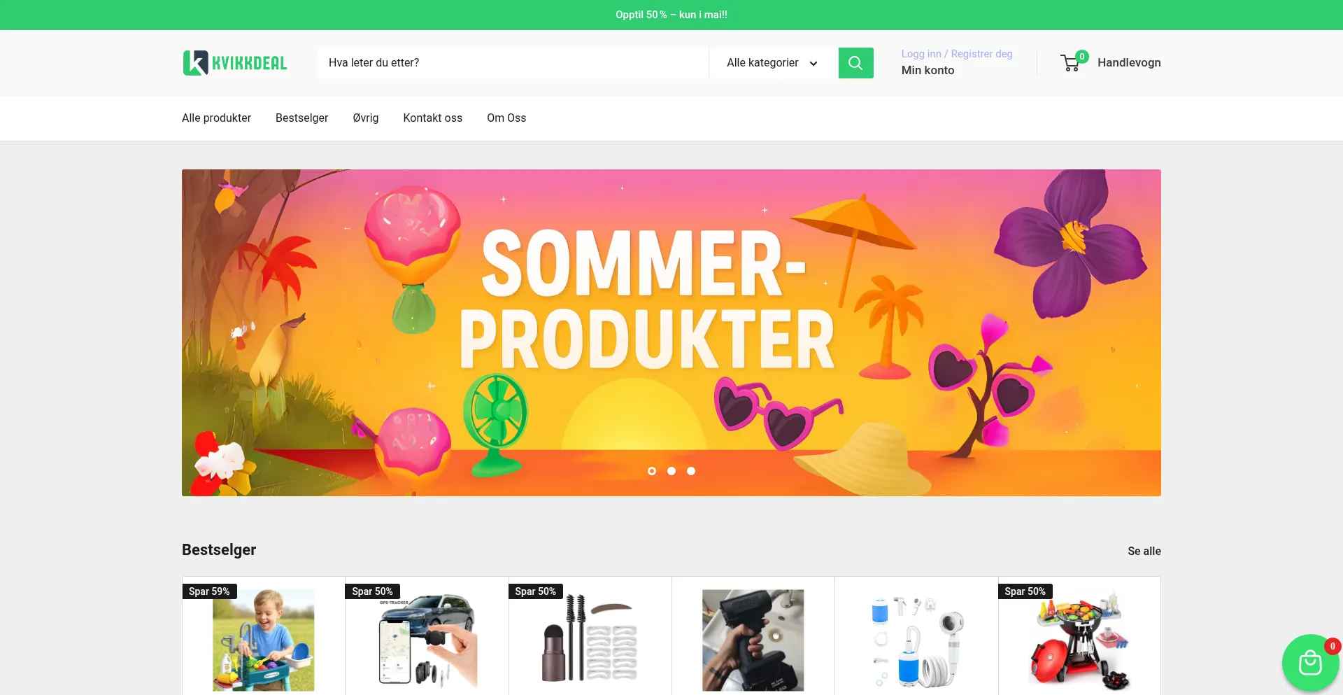 Website screenshot of Kvikkdeal.com
