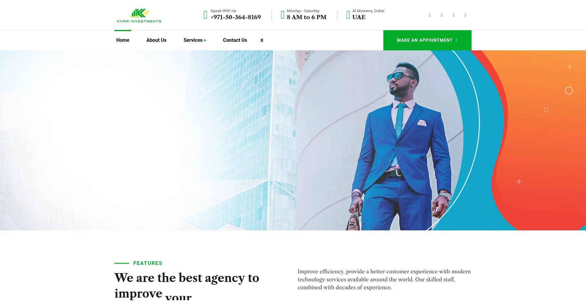 Website screenshot of Kyrainvestmentsllc.com
