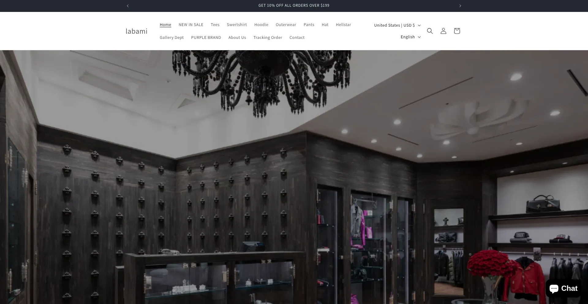 Website screenshot of Labami.com