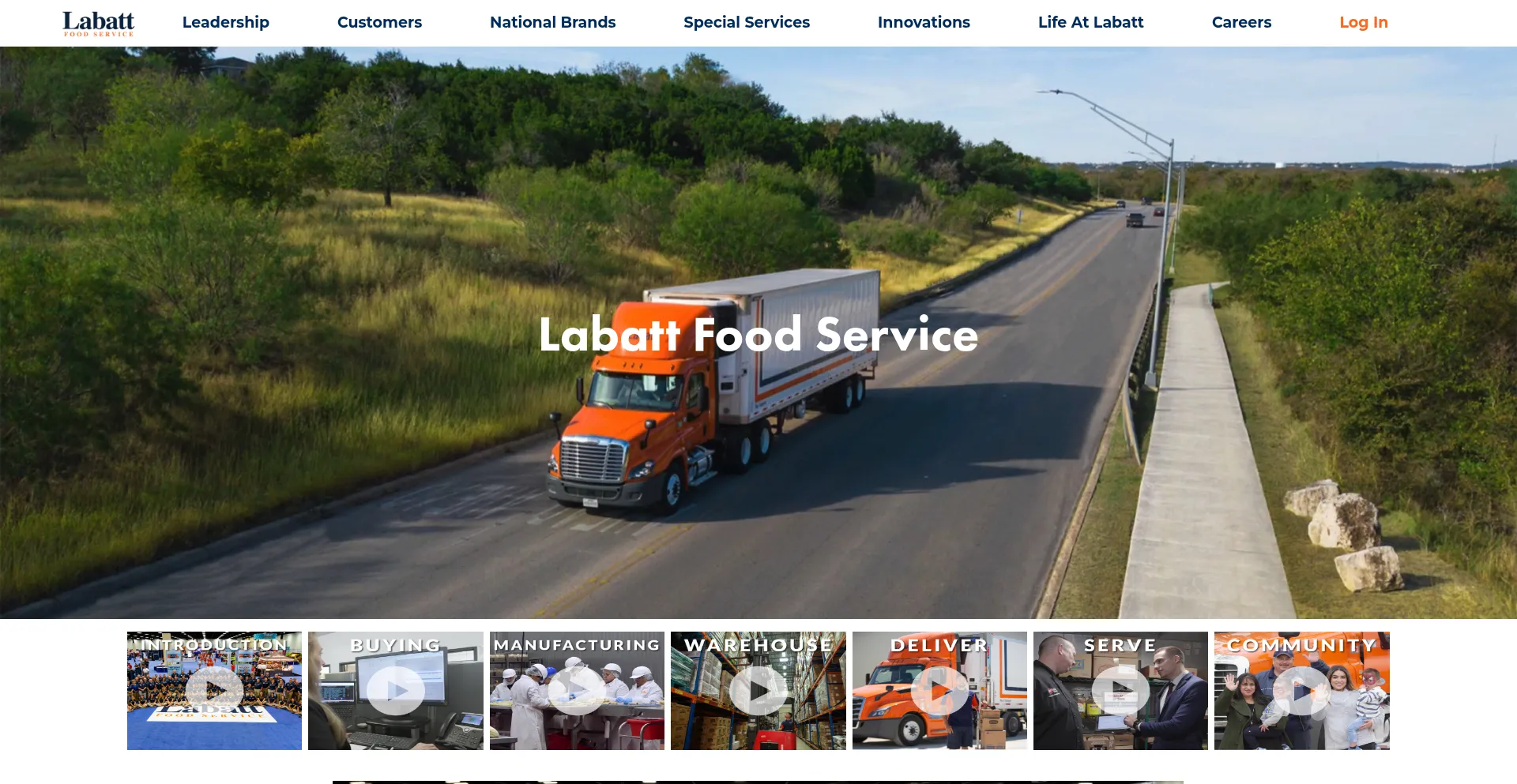 Website screenshot of Labattfood.com