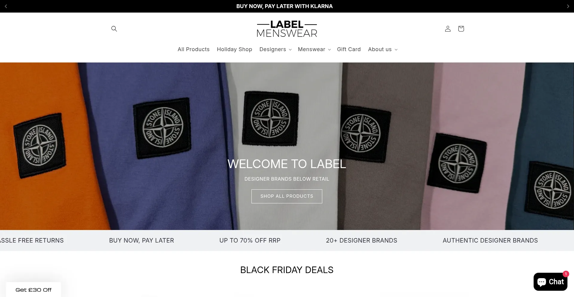 Website screenshot of Label-menswear.com