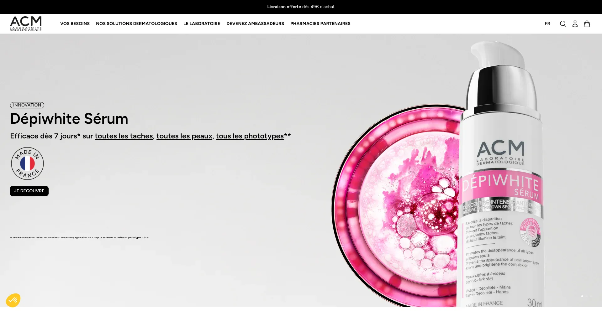 Website screenshot of Labo-acm.com