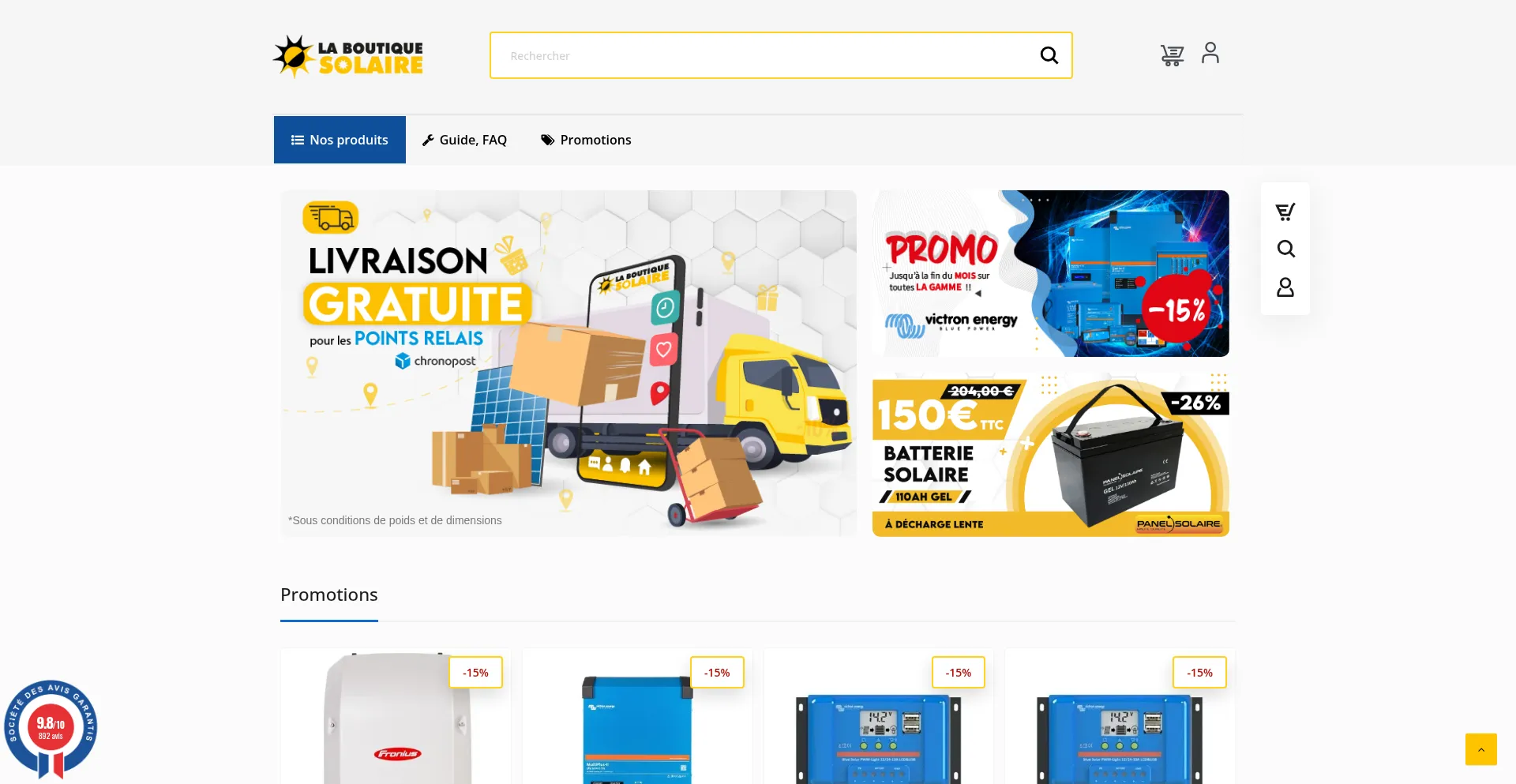 Website screenshot of Laboutique-solaire.com