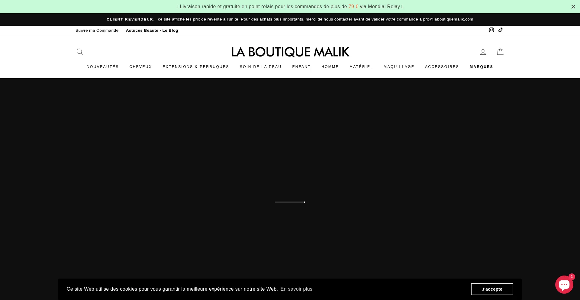 Website screenshot of Laboutiquemalik.com