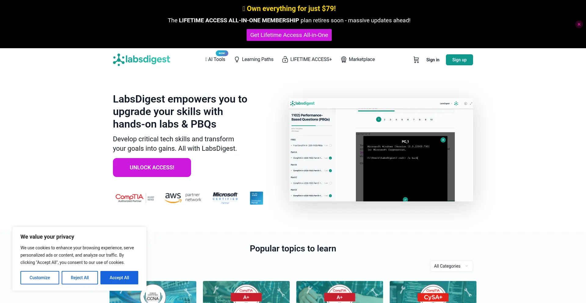 Website screenshot of Labsdigest.com