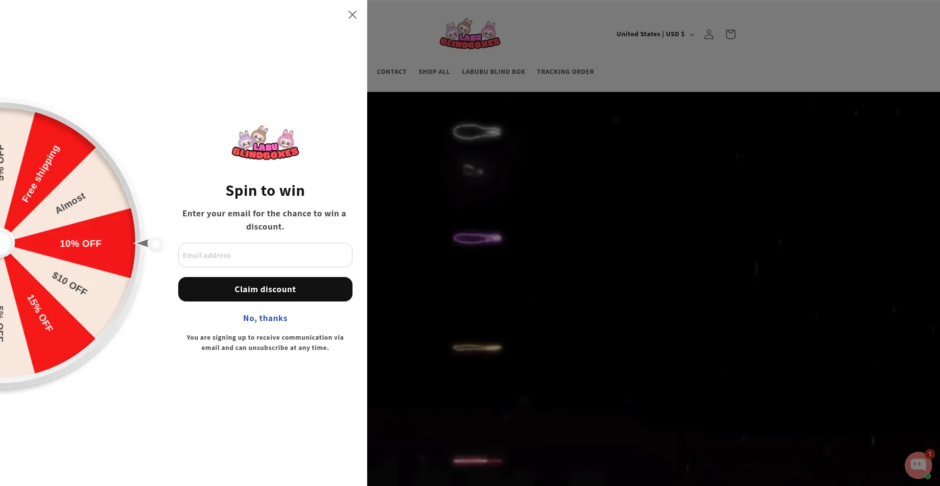 Website screenshot of Labublindboxes.com