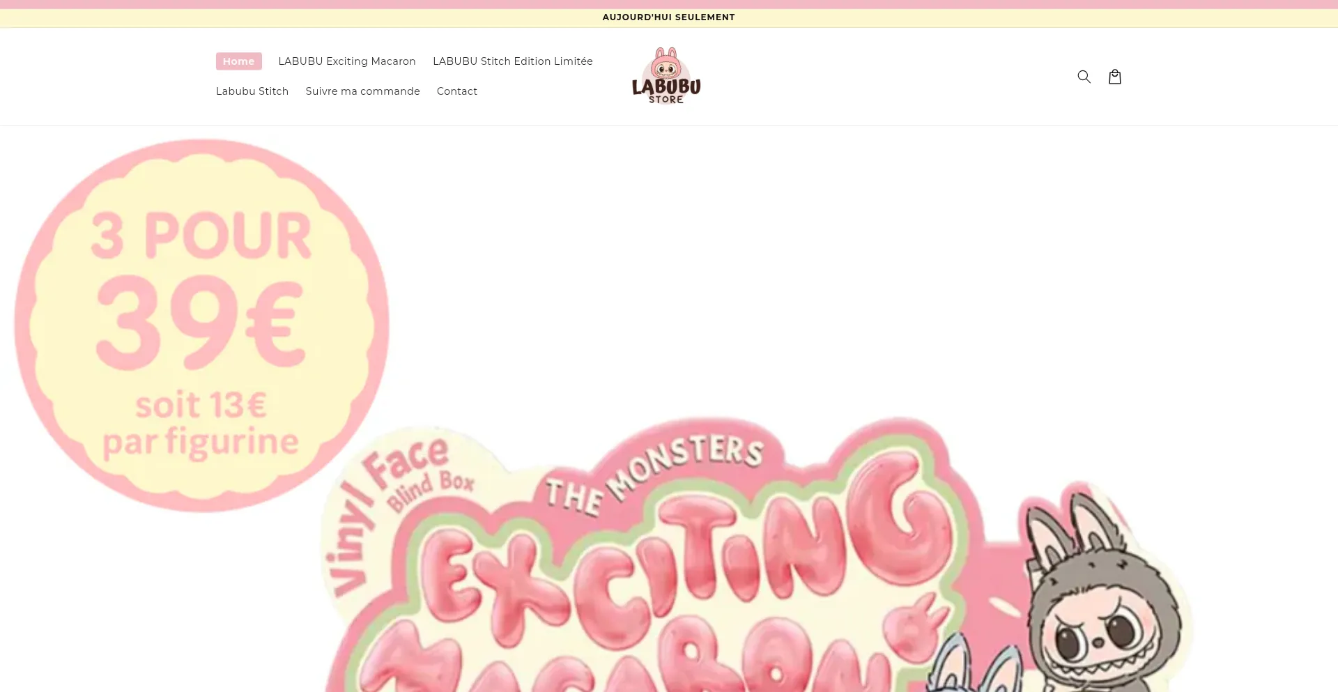 Website screenshot of Labubu-store.fr