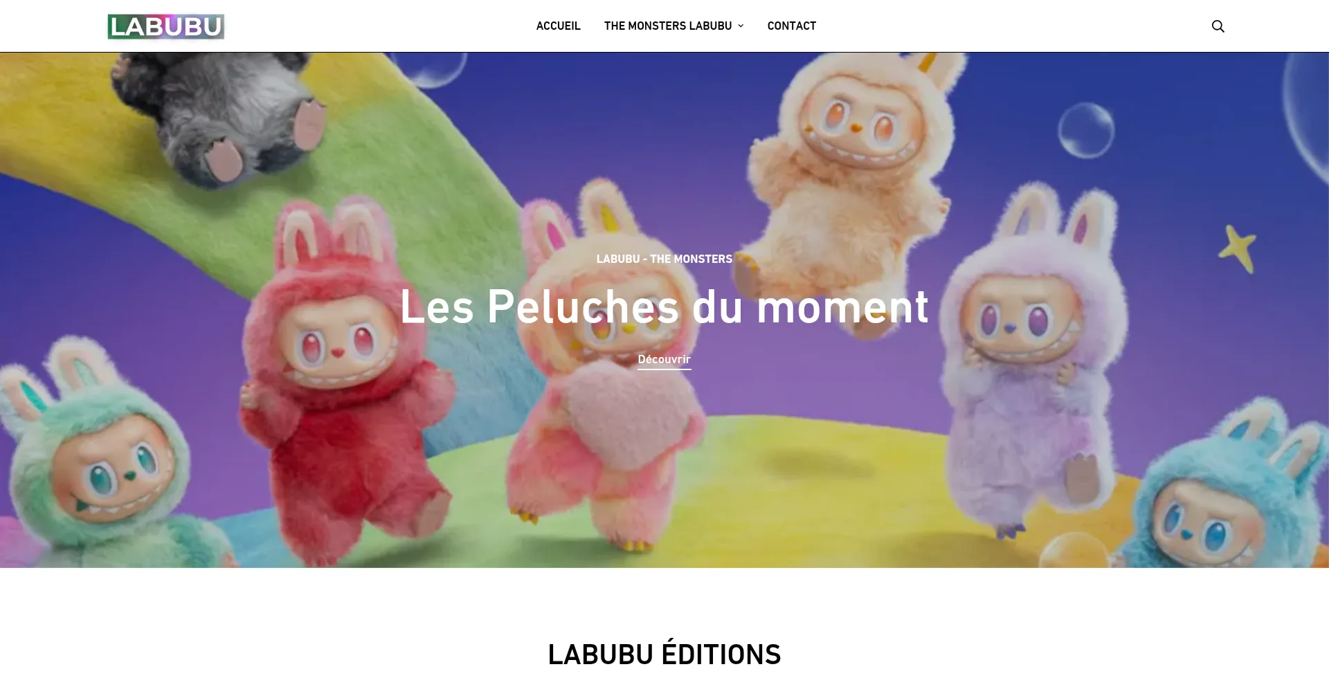 Website screenshot of Labubupeluche.com