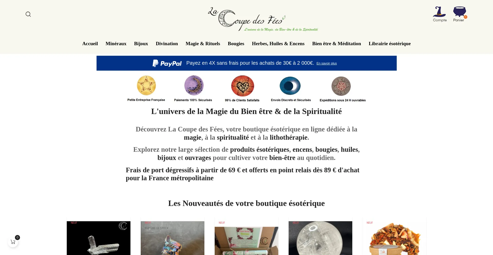 Website screenshot of Lacoupedesfees.com