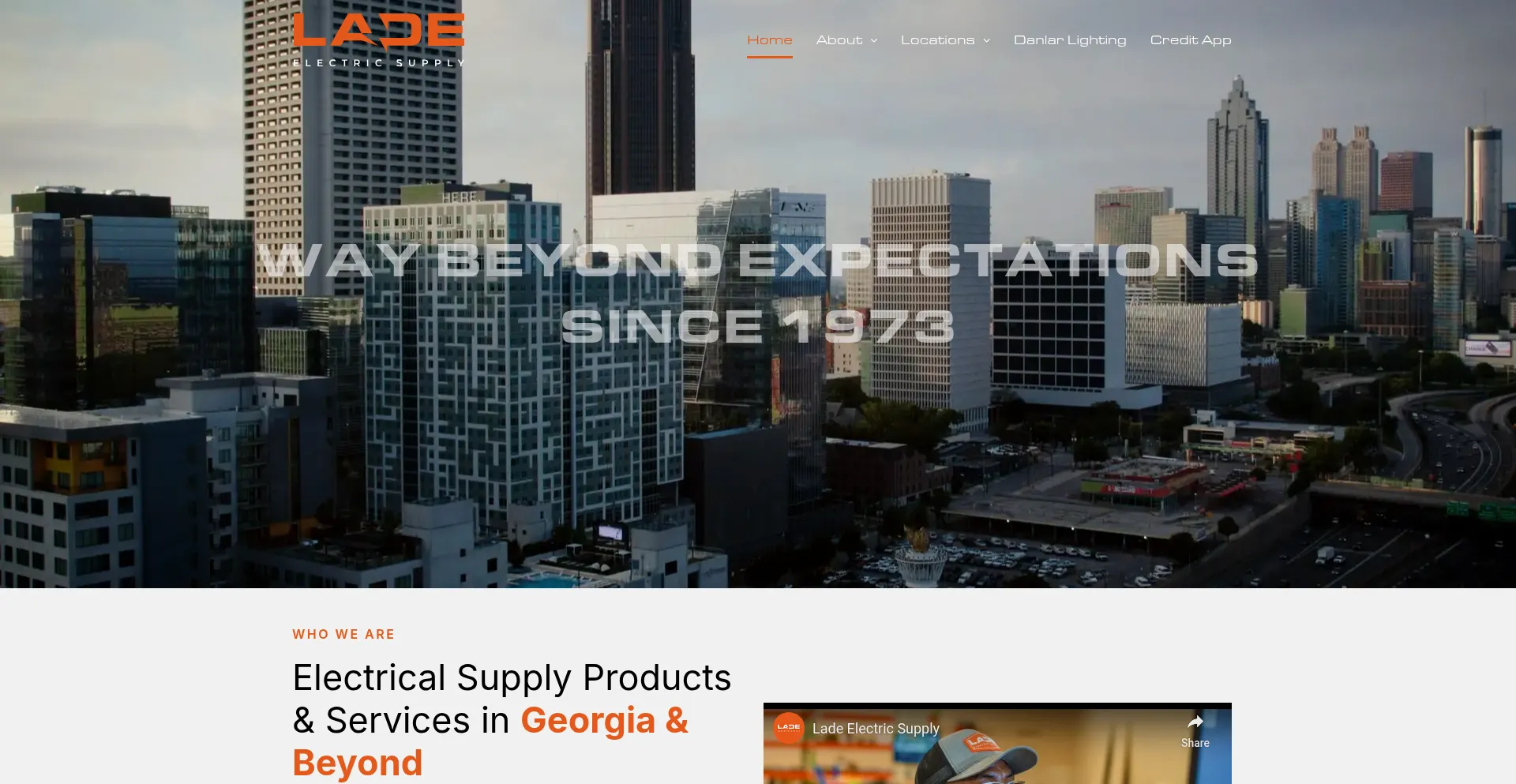 Website screenshot of Ladesupply.com