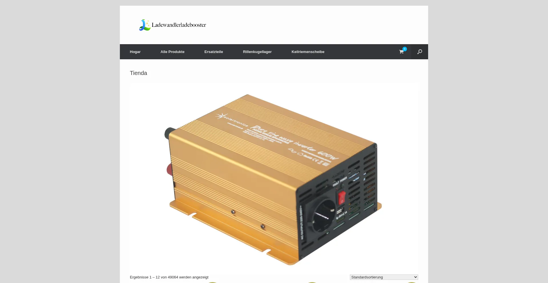 Website screenshot of Ladewandlerladebooster.com