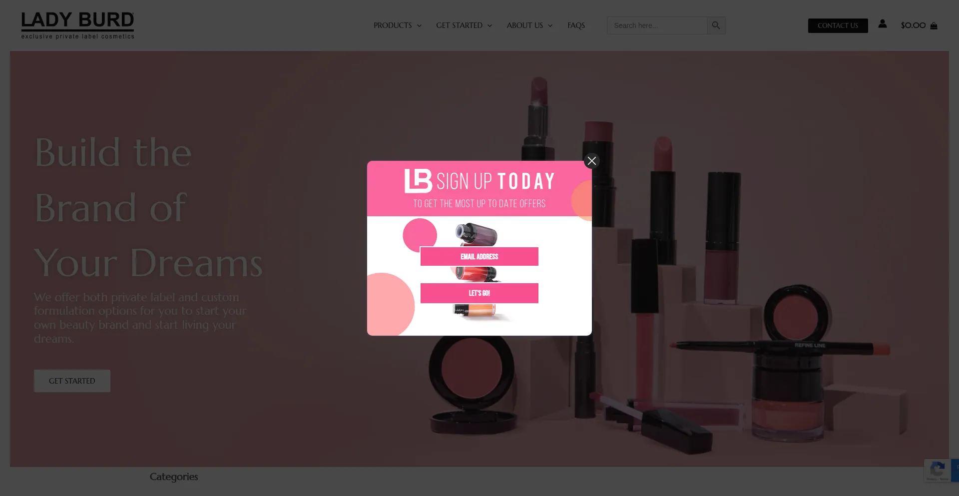 Website screenshot of Ladyburd.com