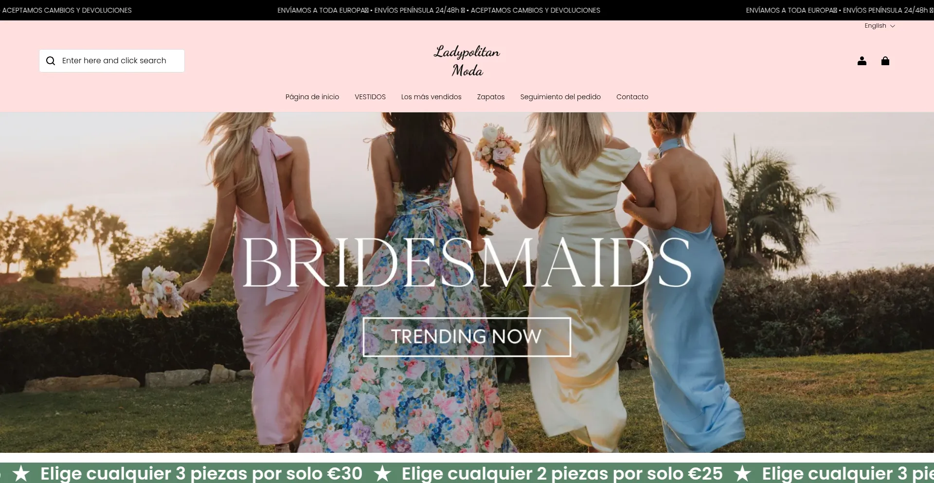Website screenshot of Ladypolitanmoda.com