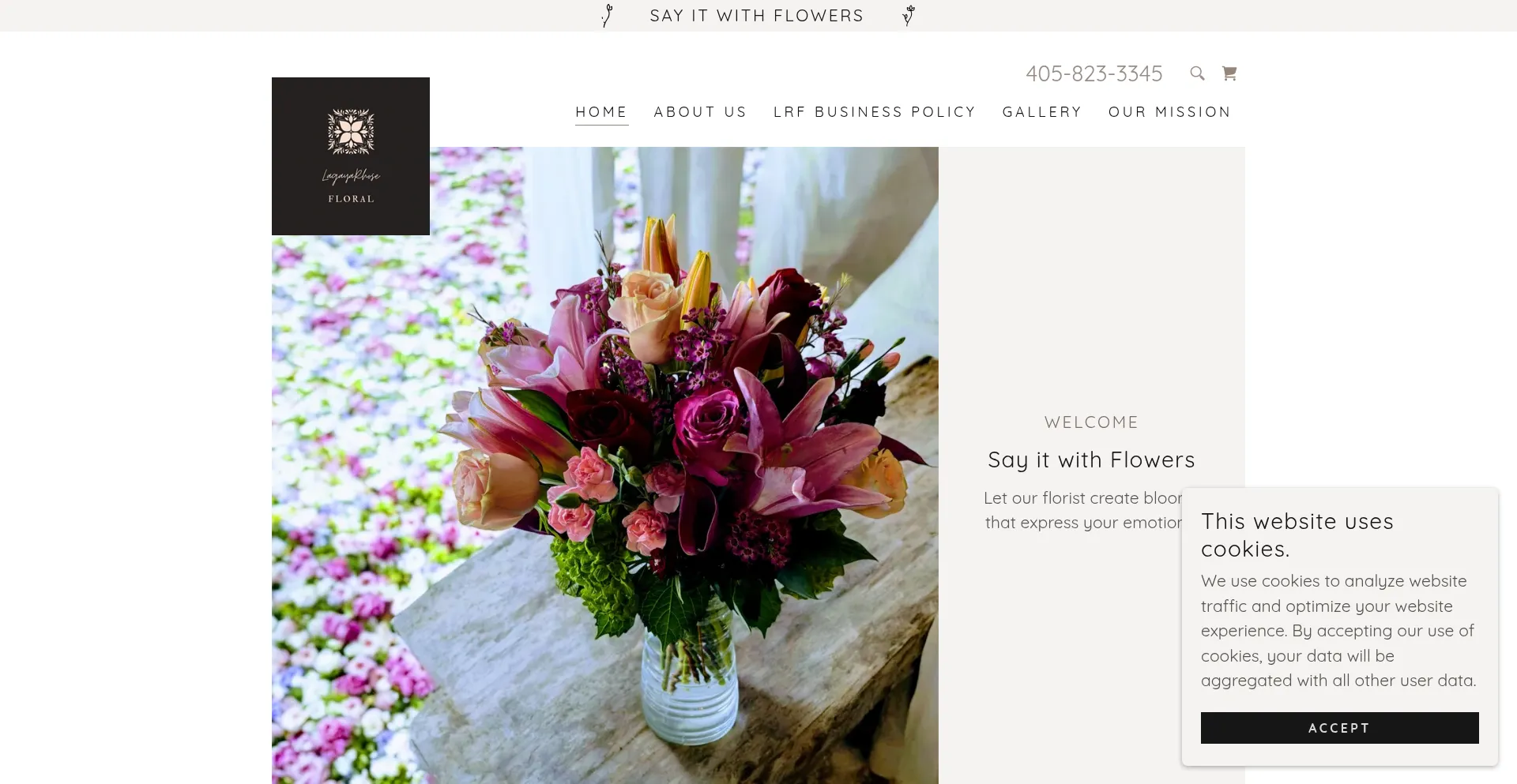 Website screenshot of Lagayarhosefloral.com