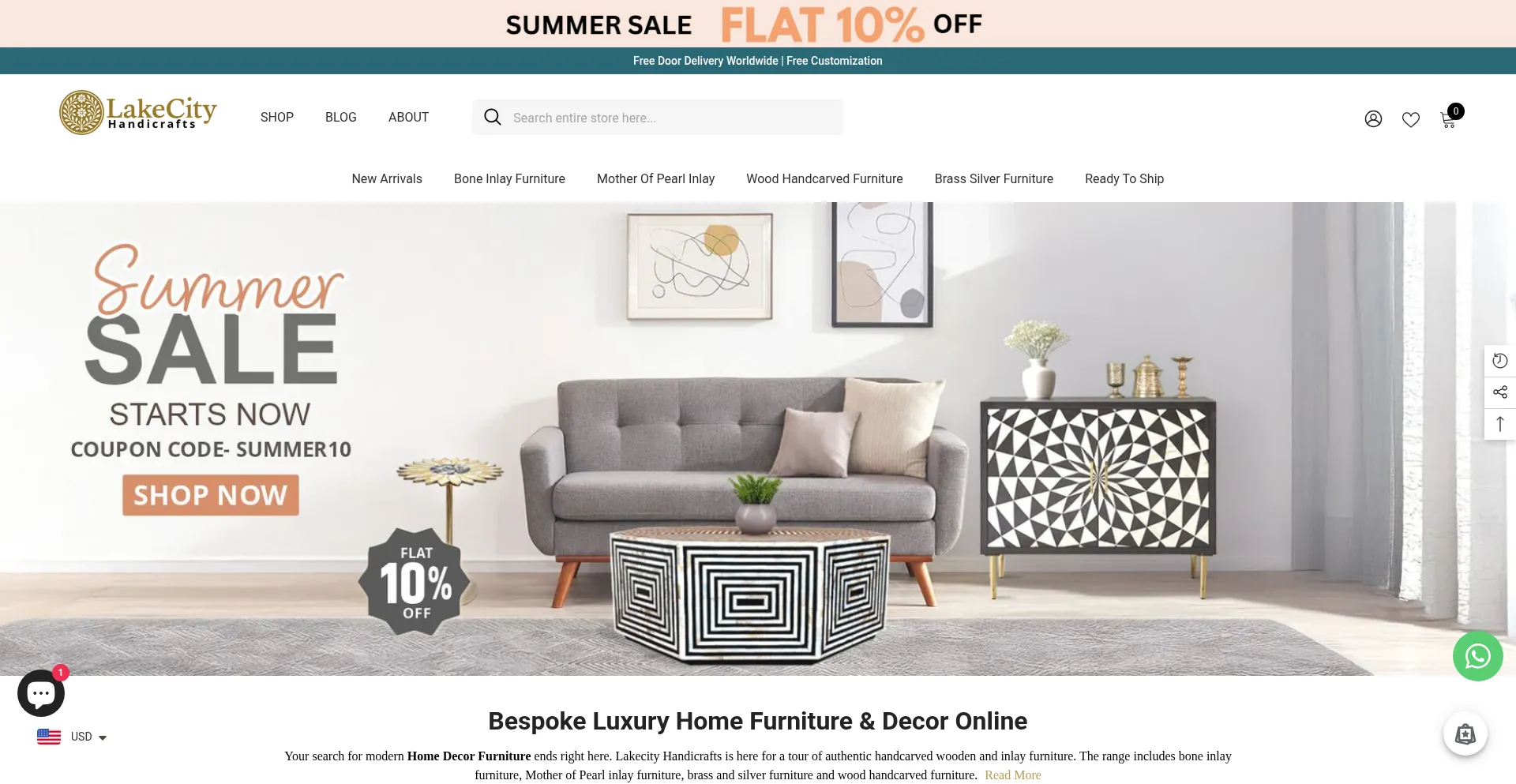Website screenshot of Lakecityhandicrafts.com